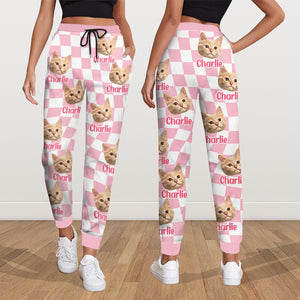 Custom Photo Dog Cat - Checkerboard Street Style Sweatpants HA75 892616