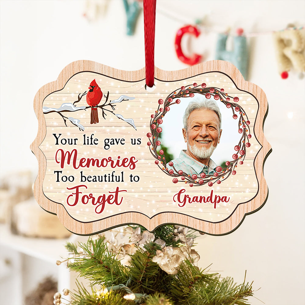 Custom Photo Memories Too Beautiful To Forget Wood Ornament LM32 895557