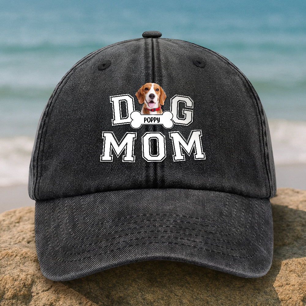 Custom Photo Dog Dad We Sniff Together, We Stick Together Washed Denim Baseball Cap HO82 893896