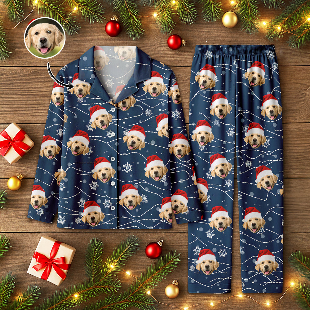 Custom Puppy Photo Personalized Dog Lovers Christmas Pajamas CH07 899640