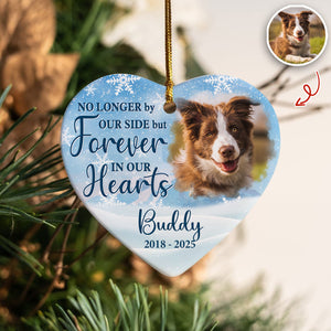 Custom Photo A Big Piece Of My Heart Lives In Heaven Heart Ceramic Ornament TH10 896407