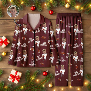 Custom Photo Football Player Pajamas Christmas Gift For Football Lovers CH07 899472