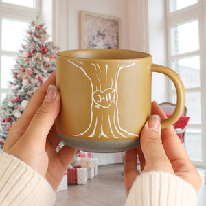 Custom Name A Heart Tree Pottery Mug For Couple TH10 898081