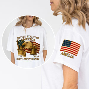 Custom Name With United State Of America 250 Years Sleeve Tee Shirt TH10 898419