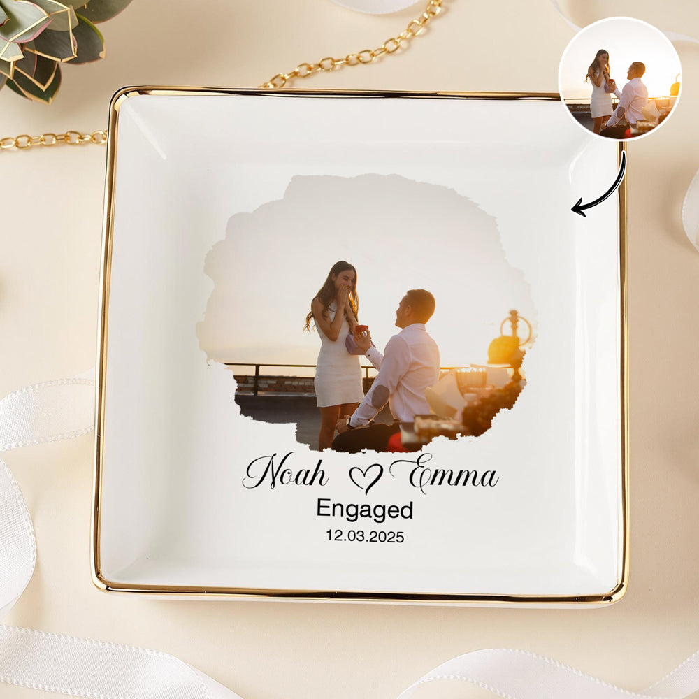 Custom Couple Photo For Engaged Ring Dish TH10 896969