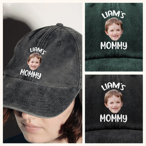 Custom Baby Face Photo Washed Denim Baseball Cap HA75 892870