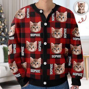 Custom Dog Cat Face Photo And Name Ugly Cardigan For Dog/Cat Lover TH10 896345