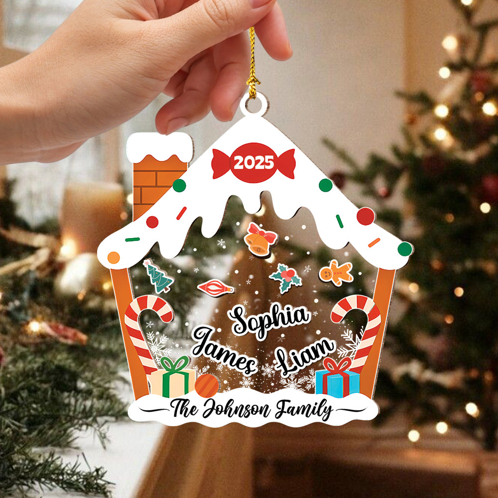 Custom House With Names Personalized Shaker Ornament Christmas Gift For Family CH07 896918