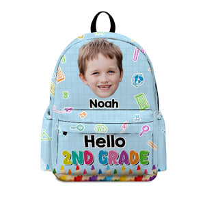 Custom Cute Kid Photo Hello School Backpack Back To School Gift CH07 896068