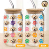 Custom Photo Name Area Paws Glass Can With Lid Gift For Pet Lovers HO82 900570