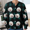 Custom Dog Face Photo With Christmas Pattern Ugly Cardigan CH07 899822