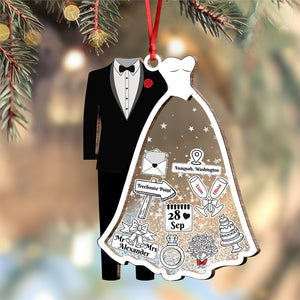 First Christmas Married Personalized Wedding Wood & Acrylic Ornament Christmas Gift CH07 899404