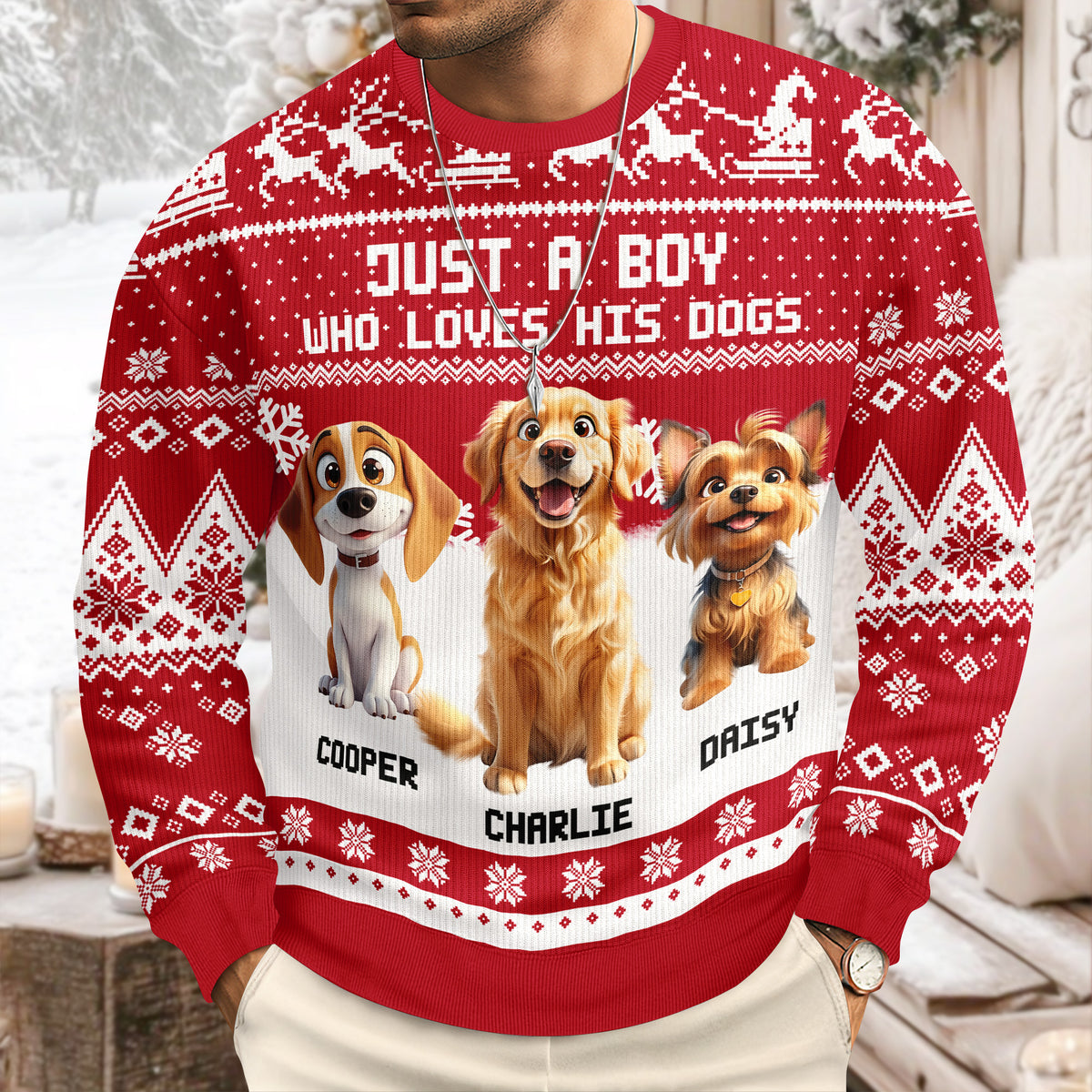 Just A Girl Who Loves Her Dog Christmas Ugly Sweater TH10 896289