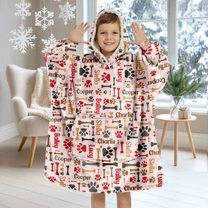 Custom Name Area Bones And Paws Hoodie Blanket HO82 900572