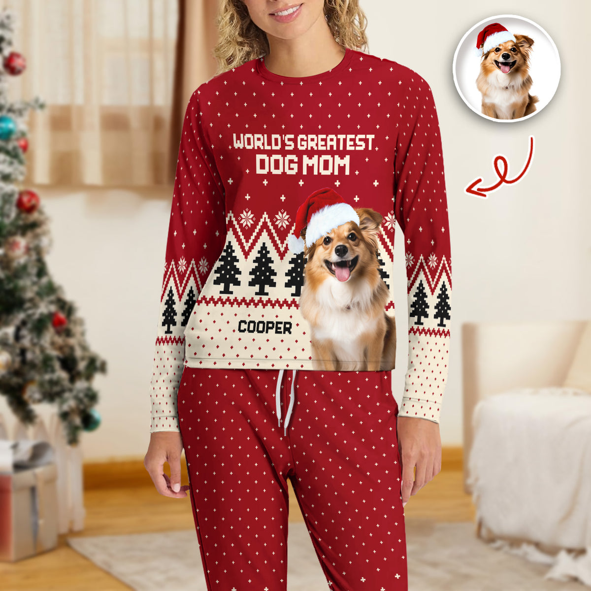 Custom Photo Dog Looking - Personalized Sleepwear For Dog Lovers LM32 895563