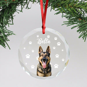Custom Pet Photo With Icon For Dog And Cat Lovers Glass Ornament TH10 894255