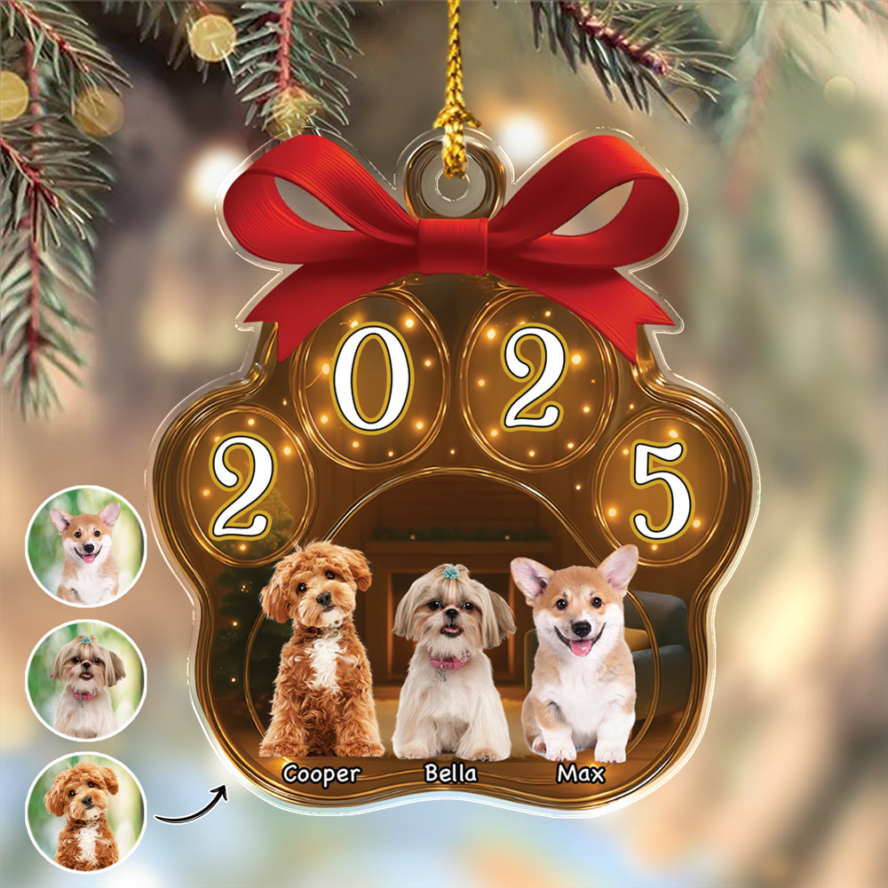 Custom Dog Photo Christmas 2025 Acrylic Ornament Christmas HO82 894750