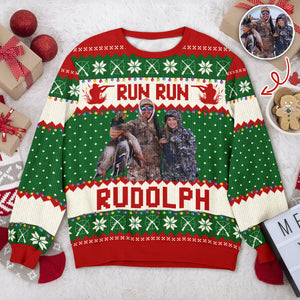 Custom Photo Merry Huntmas - Personalized Ugly Sweater Hunting Christmas Gifts For Dad, Grandpa, Husband TH10 896019