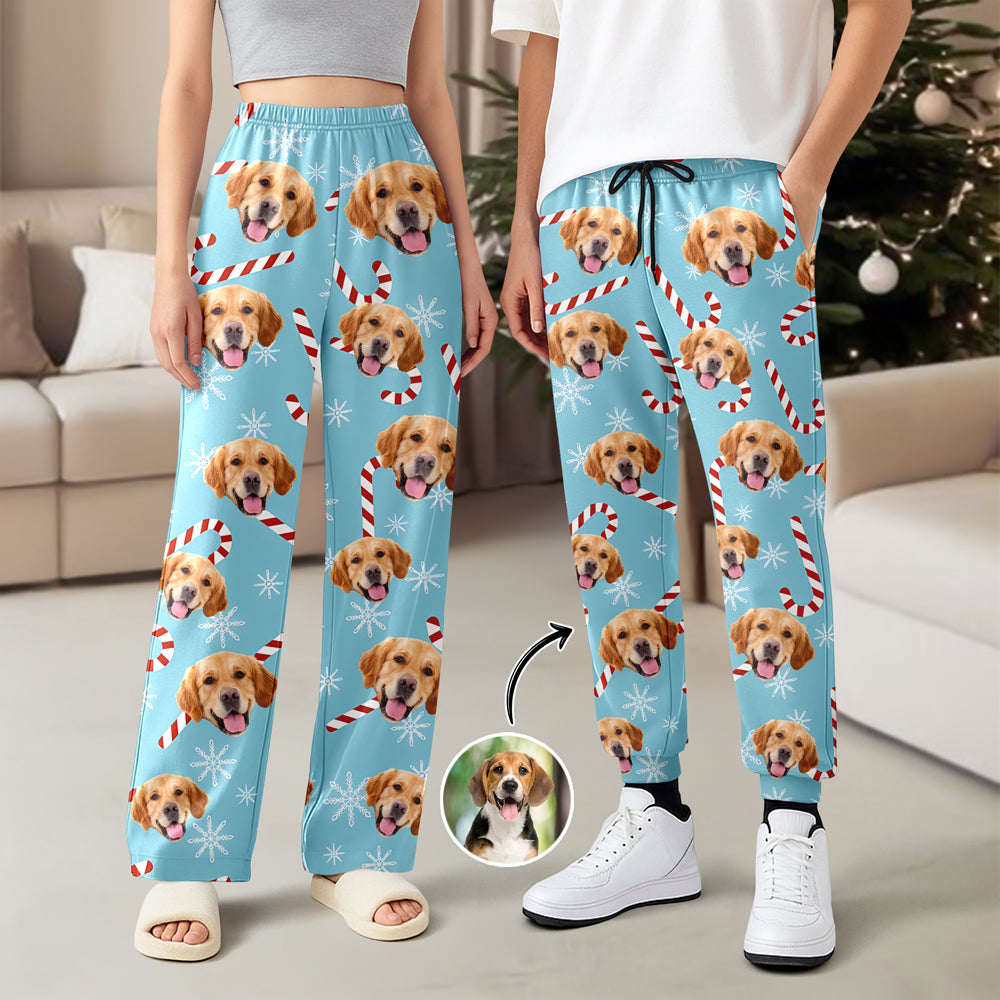 Custom Photo With Christmas Pattern - Personalized Sweatpants Gift For Dog Lovers CH07 896332