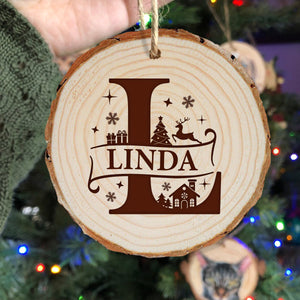 Custom Name Christmas Wood Slice Christmas Ornament Christmas Tree Decoration CH07 899268
