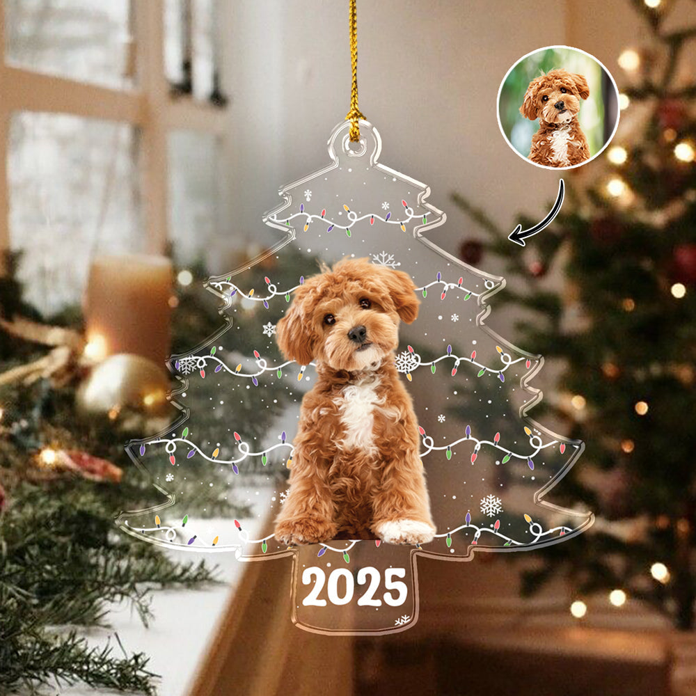 Custom Pet Photo On Christmas Tree Acrylic Ornament HA75 897986