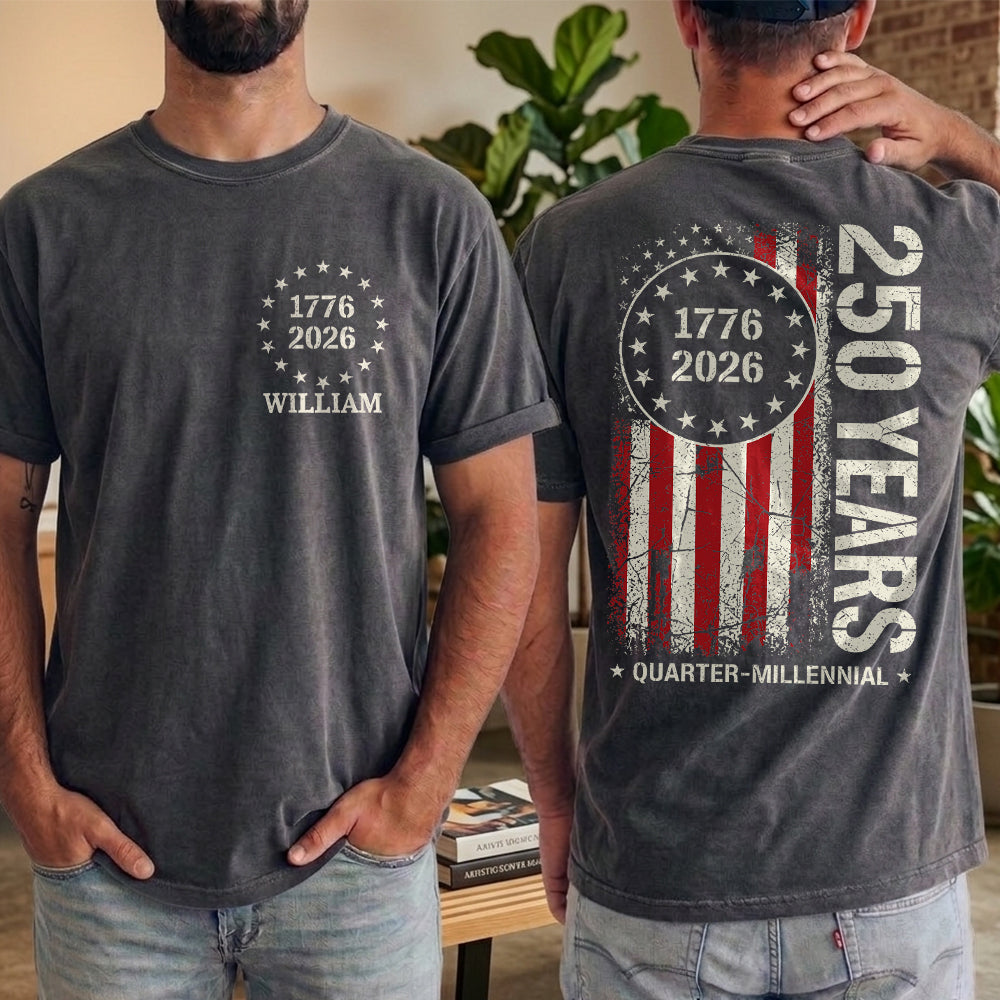250 Years Anniversary, 1776–2026 USA, Patriotic American Flag, 4th of July Back & Front Shirt TH10 169381