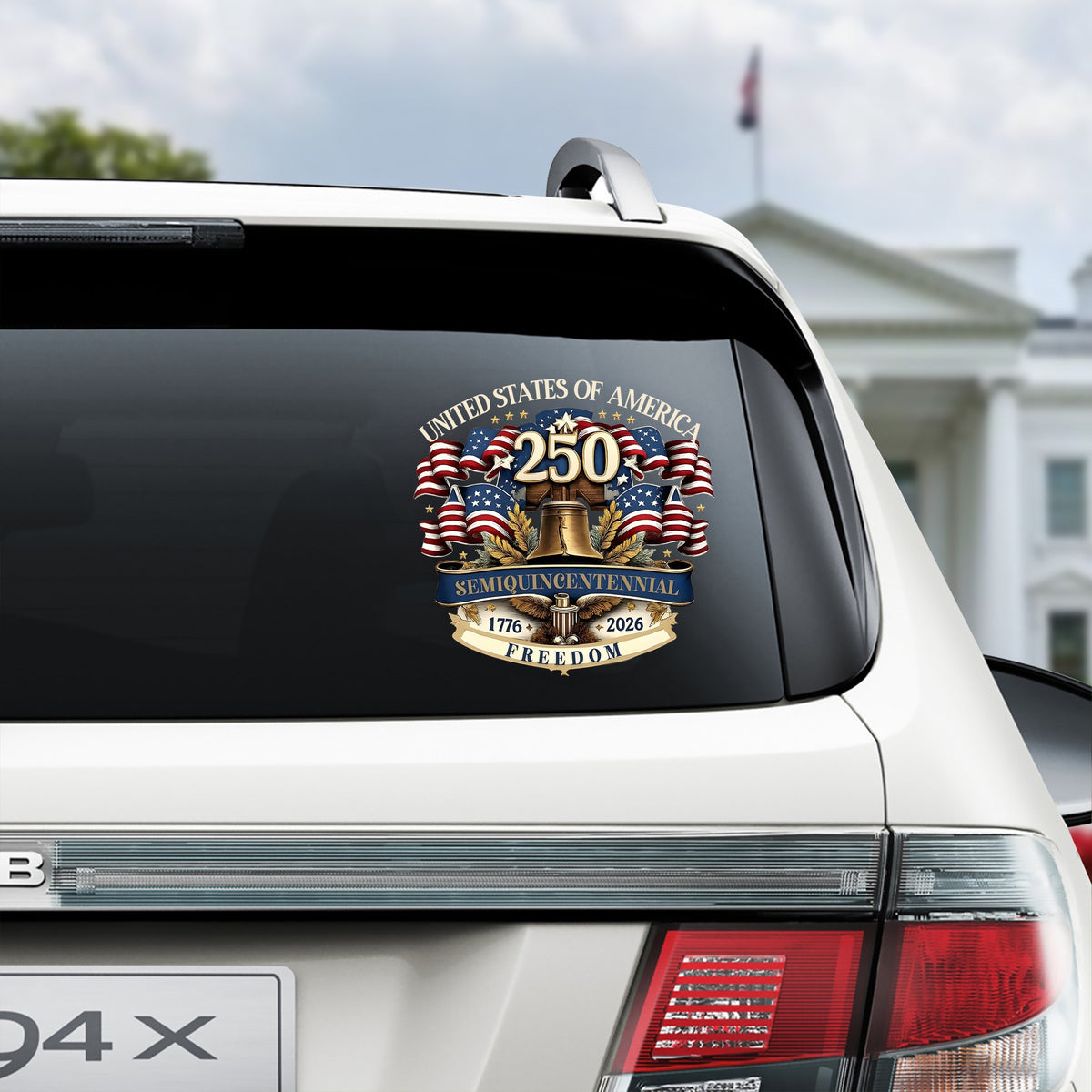 USA 250th Semiquincentennial Car Window Decal Sticker – Freedom 1776–2026 TH10 898525