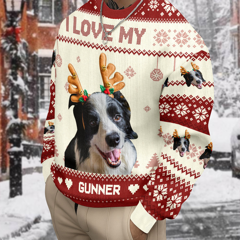 Custom Photo I Love My Dog Christmas Ugly Sweater TH10 896593