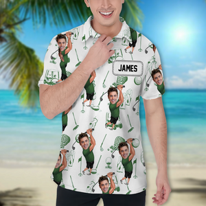 Custom Funny Golfer Photo Polo Shirt - Golf Lovers Gift CH07 895762