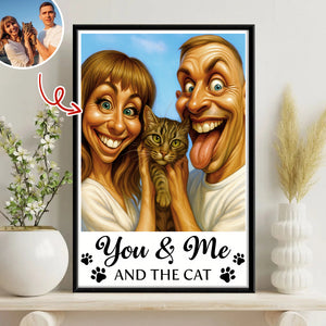 Caricature Your Photo - You & Me And The Dog, Cat - Personalized Photo Poster HO82 894554