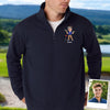 Custom Funny Face Golf Print Quarter Zip Sweater HA75 898650