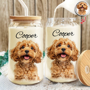 Custom Photo And Name Glass Can With Lid Gift TH10 896781