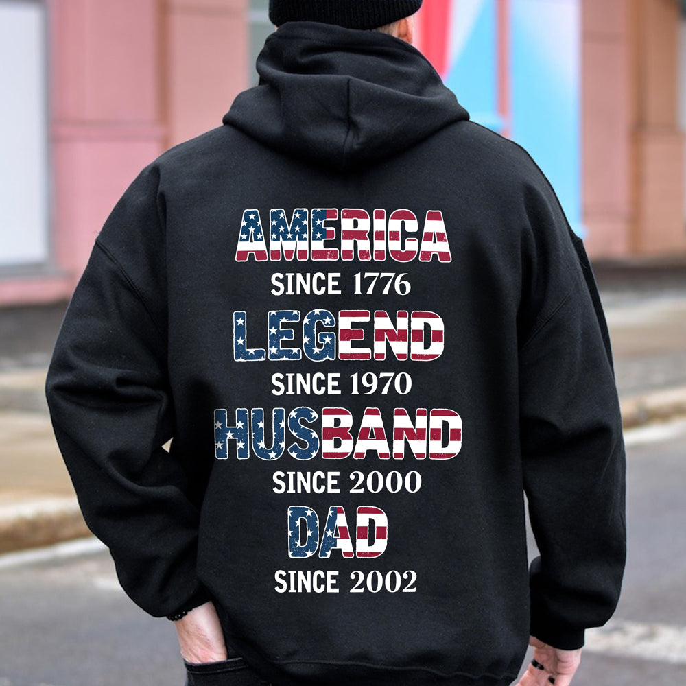 Personalized America Since 1776 Legend Husband Dad Since Custom Back Dark Shirt TH10 898951