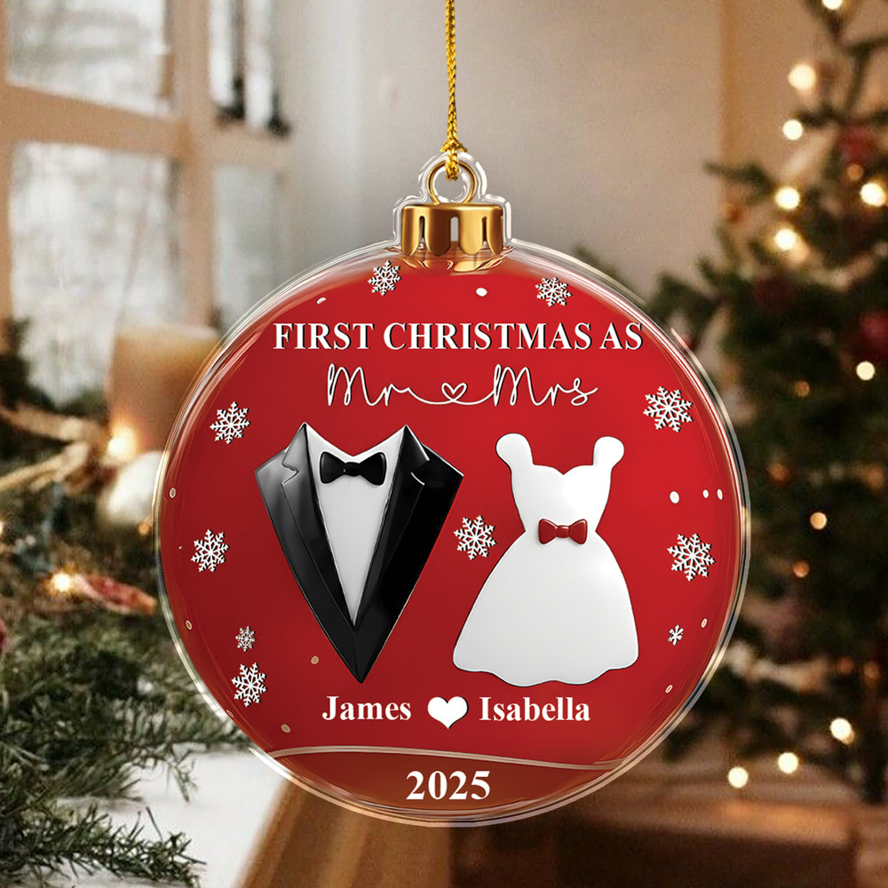 First Christmas As Mr And Mrs - Personalized Acrylic Ornament CH07 899096