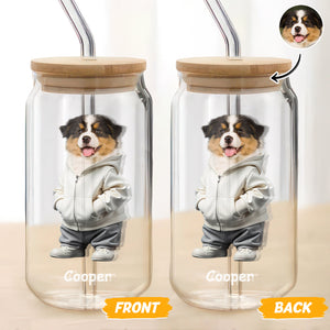 Custom Photo And Name Dog Glass Can For Dog Pet Lovers CH07 895340