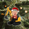Custom Photo 3D Effect Little Boy With Excavator Acrylic Ornament Christmas Gift For Family LM32 895813