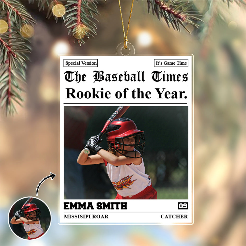 Custom Photo The Baseball Times Acrylic Ornament HA75 897212