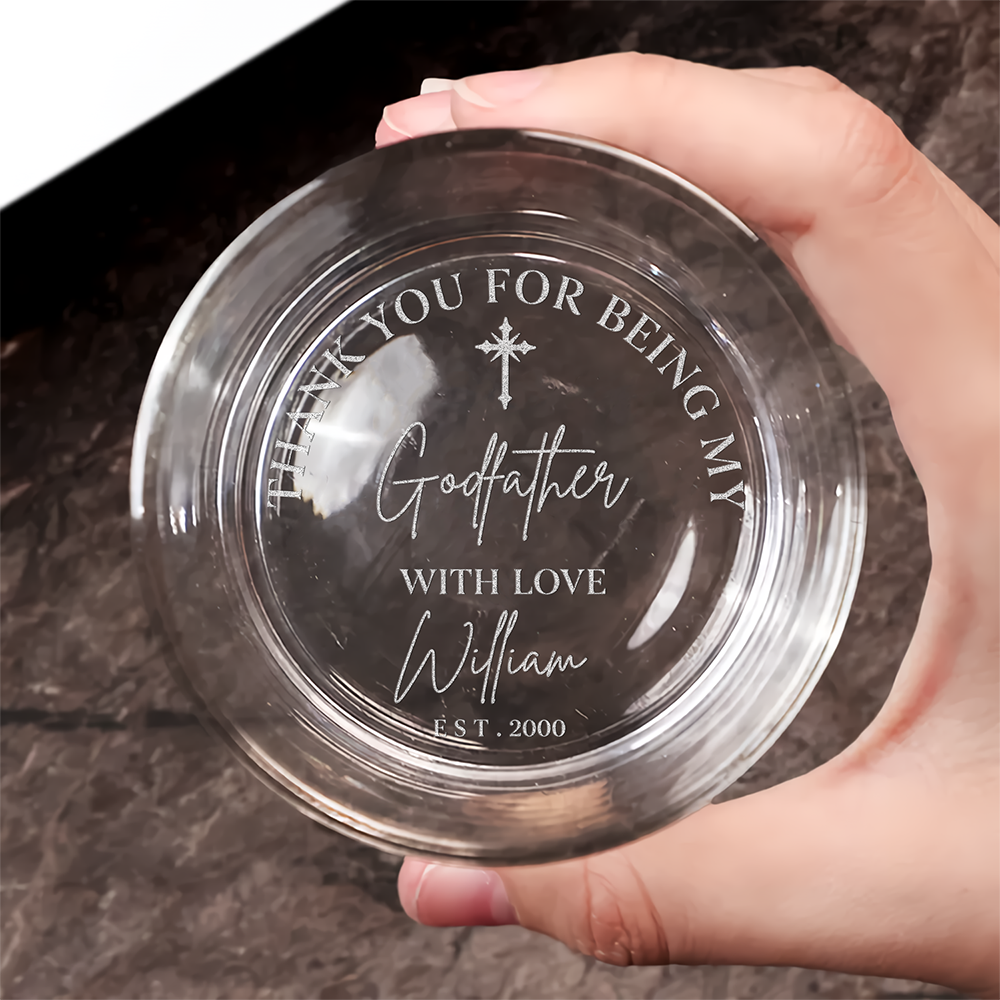 Personalized Thank You For Being My GodFather Engraved Whiskey Glass LM32 899615