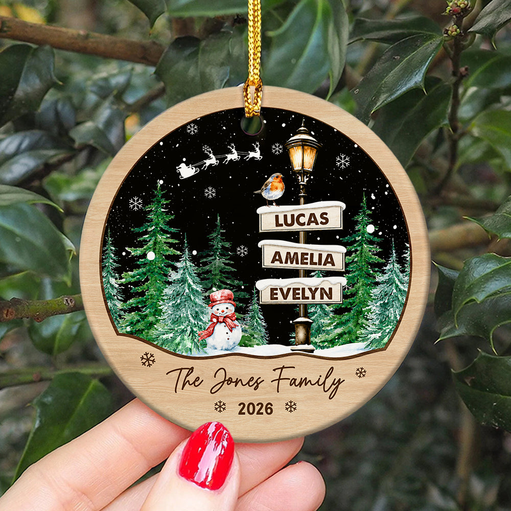 Custom Family Name Christmas Tree Ceramic Ornament, Xmas Gift For Family TH10 170657