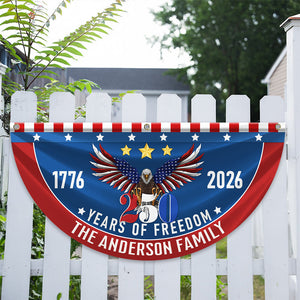 Custom Family Name 250 Years Of Freedom Non-Pleated Fan Flag CH07 910250