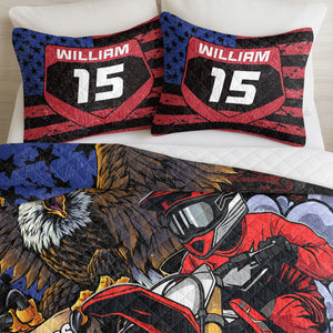 Custom Name And Number - Personalized Motocross Quilt Bedding Set LM32 897289