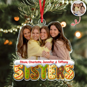 Custom Funny Photo Bestie Photo Christmas Cake Cookie Acrylic Ornament LM32 895939