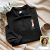 Custom Funny Face Golf Print Quarter Zip Sweater HA75 898650