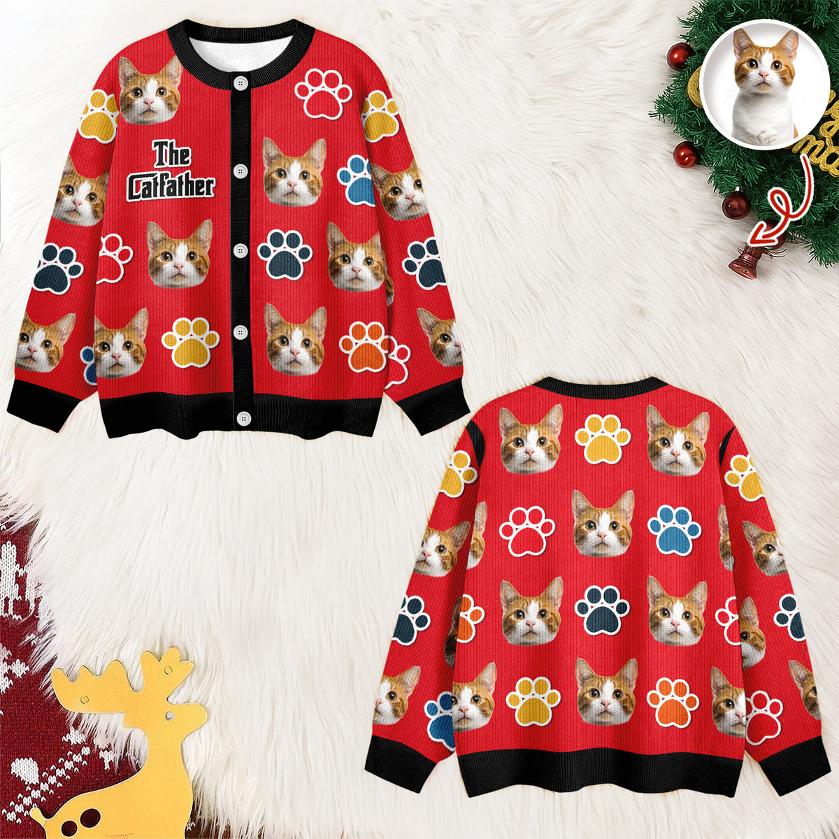 The Dogmother - Custom Dog Cat Photo Cardigan Gift For Dog Cat Lovers CH07 899728