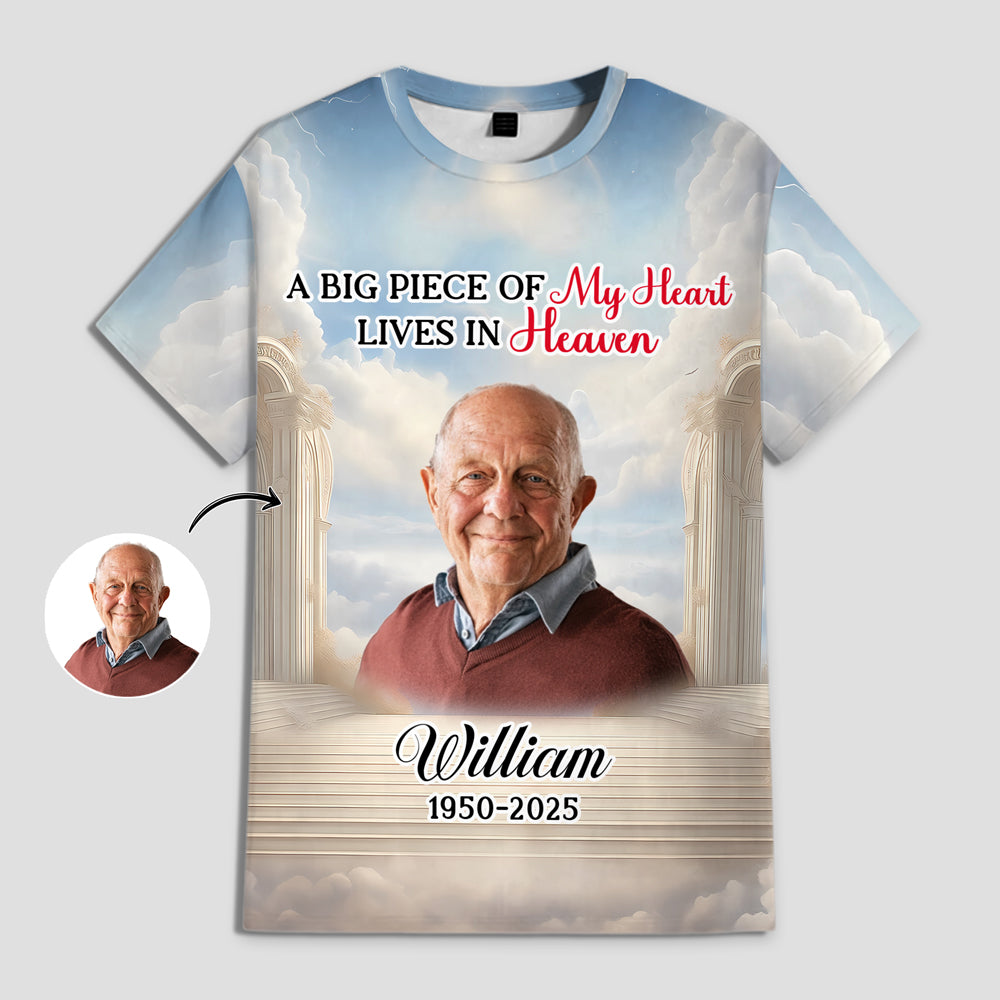 Custom Photo Heaven Gate Sky, In Loving Memory Personalized 3D Shirt CH07 896246