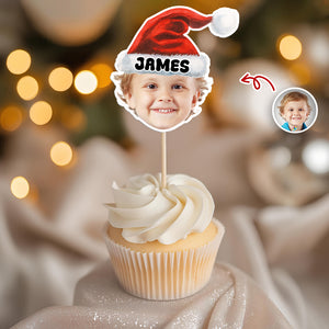 Custom Photo Christmas Party Cupcake Toppers LM32 895533