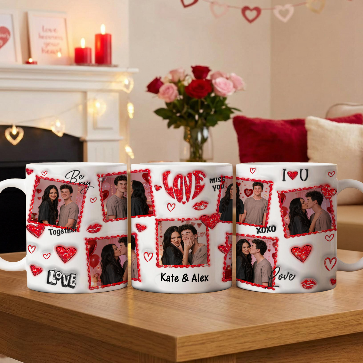 Custom Couple Photo 3D Inflated Valentine Mug Gift For Couple LM32 897569