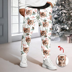 Custom Photo Cat Christmas Sweatpants, Gift For Cat Mom Cat Dad HA75 897144