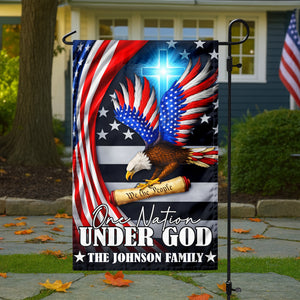 Custom Family Name One Nation Under God Patriot Eagle We The People Garden Flag HO82 900942