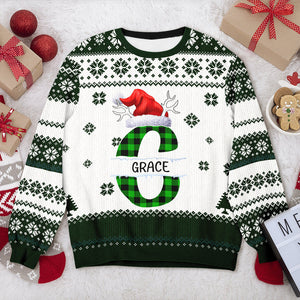 Custom Name Initial Letter Christmas Ugly Sweater Gift For Family CH07 899756